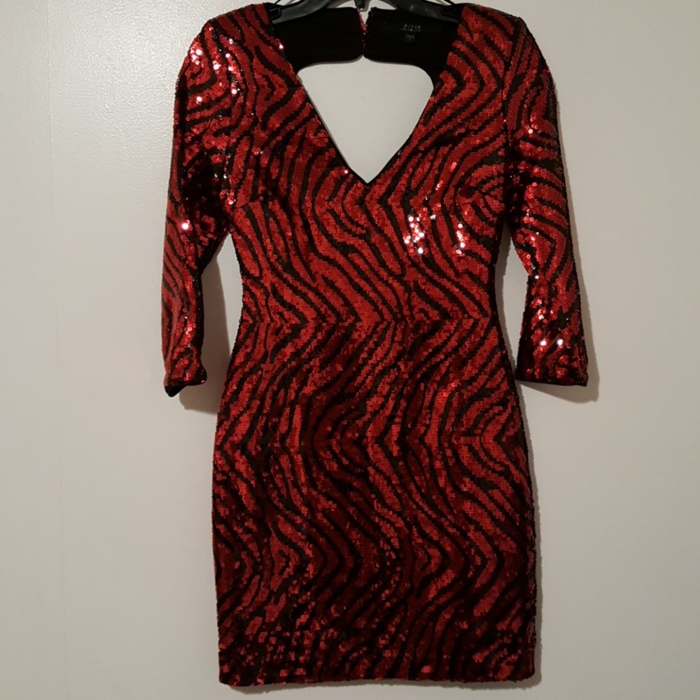 Guess Zebra Print Sequins Dress